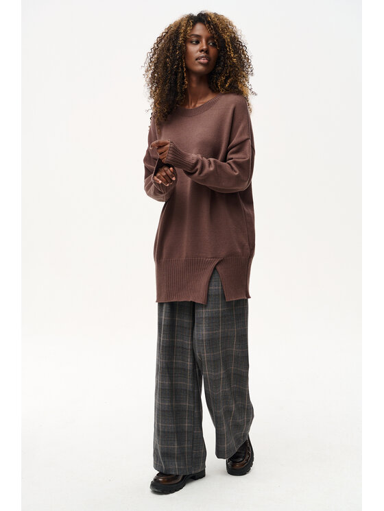 blue shadow blue shadow Sweter Kiro Brązowy Regular Fit