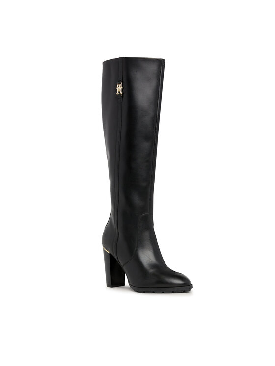 Tommy Hilfiger Tommy Hilfiger Ботуши Feminine Th Hardware Longboot FW0FW07541 Черен