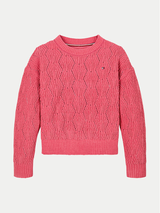 Tommy Hilfiger Tommy Hilfiger Megztinis Chenille KG0KG08153 Rožinė Regular Fit