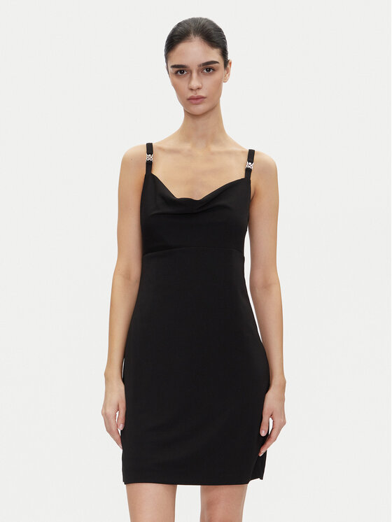 HUGO HUGO Kokteilinė suknelė Kirala 50536463 Juoda Slim Fit