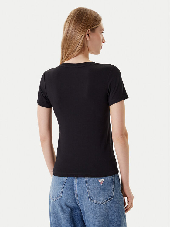 Guess Jeans Guess Jeans Tricou W4YI04 J1314 Negru Slim Fit
