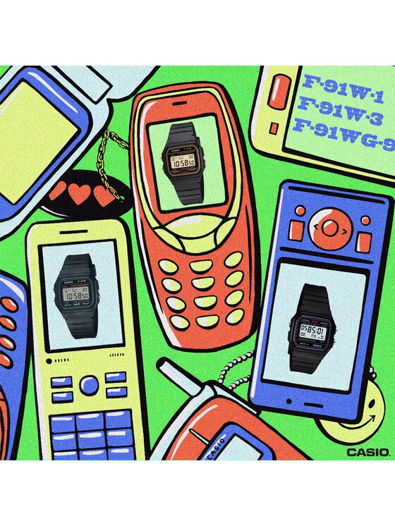 Casio Casio Hodinky CASIO F-91W -1YEG Barevná