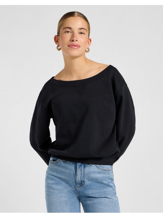 Lee Lee Felpa OFF SHOULDER SWS Nero Regular Fit