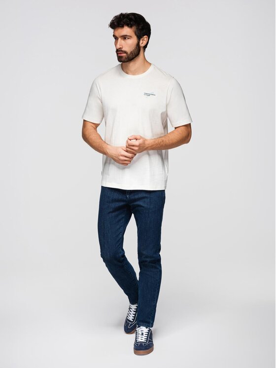 Ombre Ombre T-Shirt OM-TSPT-0258 Biały Regular Fit