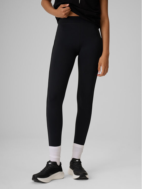 4F 4F Legginsy DRAGONFLY Czarny Slim Fit