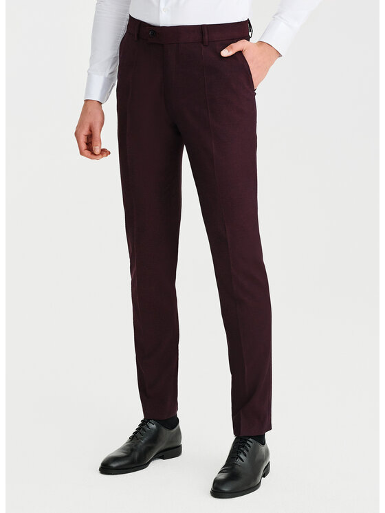 Pako Lorente Pako Lorente Spodnie garniturowe P25SF-6G-035 Bordowy Super Slim Fit