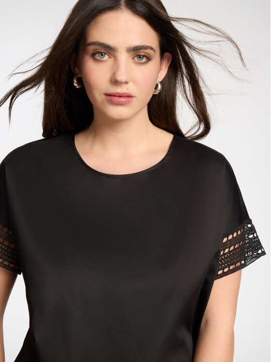 Elena Mirò Elena Mirò Bluzka 2163Z000049N033 Czarny Boxy Fit