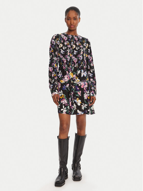 Desigual Desigual Vsakodnevna obleka Flor Acrilica 25WWVW09 Črna Regular Fit