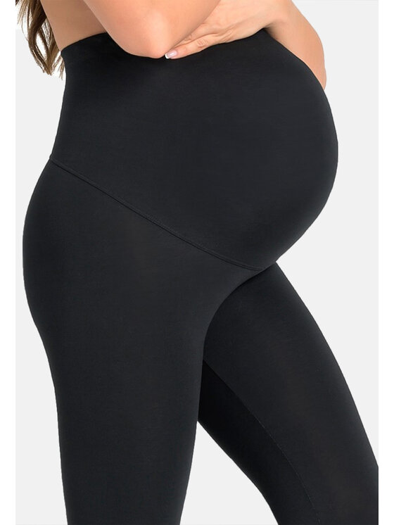 Teyli Teyli Legginsy bawełniane Ginna Czarny Regular Fit
