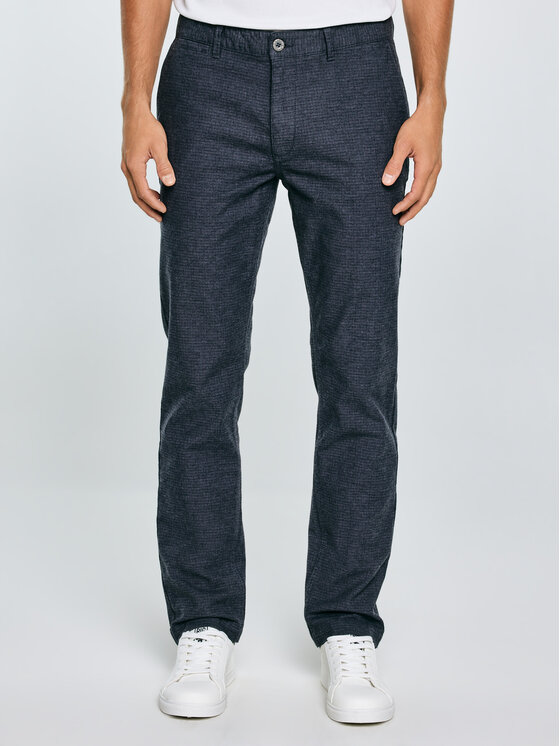 BIG STAR BIG STAR Chinosy MARCOS Niebieski Slim Fit