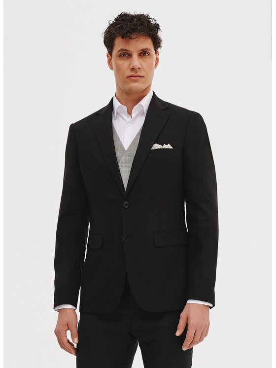 Pako Lorente Pako Lorente Marynarka P25BN-3X-003 Czarny Slim Fit