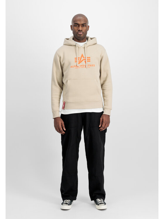 Alpha Industries Alpha Industries Bluza Basic Big Logo Hoodie Beżowy Regular Fit