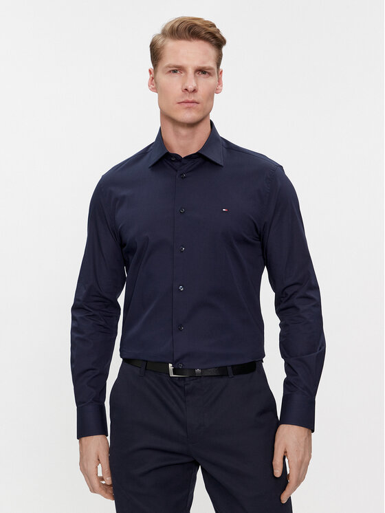 Tommy Hilfiger Krekls Cl Flex Poplin Rf Shirt MW0MW31219 Tumši zils Regular Fit