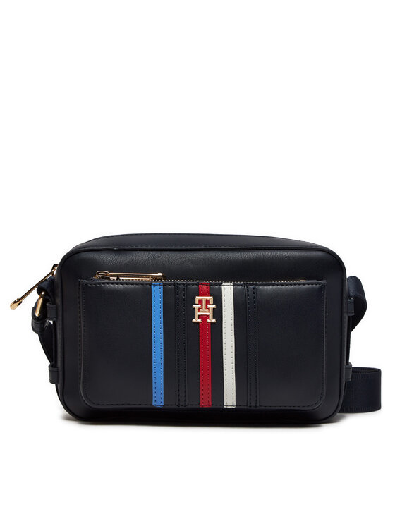 Geantă Tommy Hilfiger Iconic Tommy Camera Bag Corp AW0AW16106 Bleumarin