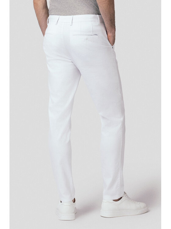 Lancerto Lancerto Chinosy Mikkeli SP082125000008 Biały Slim Fit
