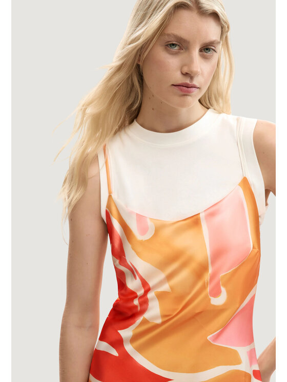 Desigual Desigual Sukienka codzienna VEST_WAVE Pomarańczowy Egg Fit