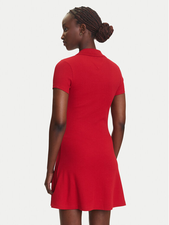 Tommy Jeans Tommy Jeans Kleid für den Alltag DW0DW21172 Rot Regular Fit