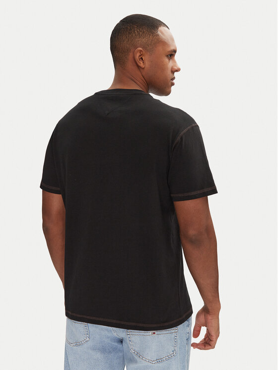 Tommy Jeans Tommy Jeans Tricou Tonal Crest DM0DM20805 Negru Relaxed Fit