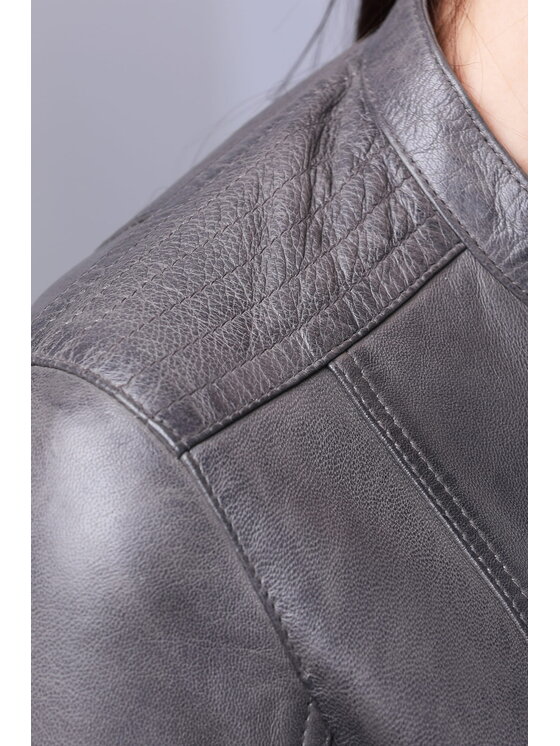 David Ryan David Ryan Kurtka skórzana SALSA Szary Regular Fit