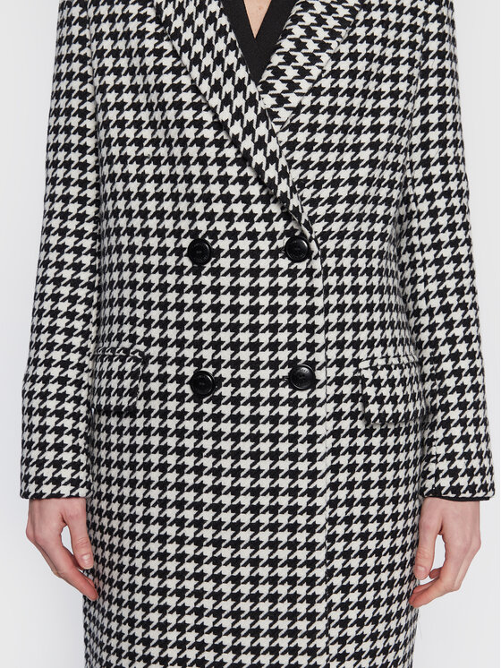TWINSET TWINSET Vlněný kabát 222TT2461 Černá Regular Fit