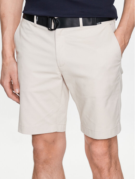 Calvin Klein Pantalon scurți din material Modern Twill K10K111788 Bej Slim Fit