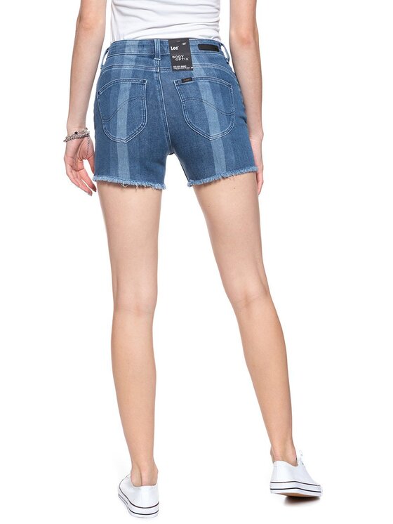 Lee Lee Szorty jeansowe CUT OFF SHORT Niebieski Slim Fit