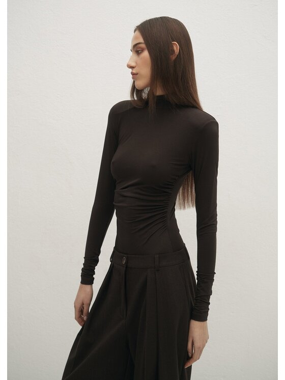 Le Collet Le Collet Body KALEA Brązowy Extra Slim Fit