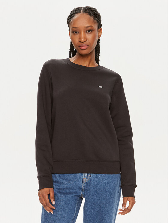 Tommy Jeans Tommy Jeans Pulóver Flag DW0DW19726 Fekete Regular Fit