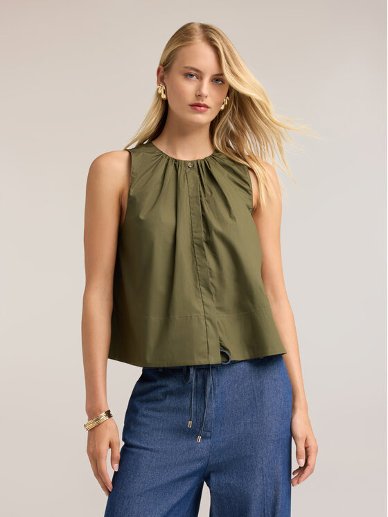 Motivi Motivi Camicia 5034Q001043N035 Verde Boxy Fit