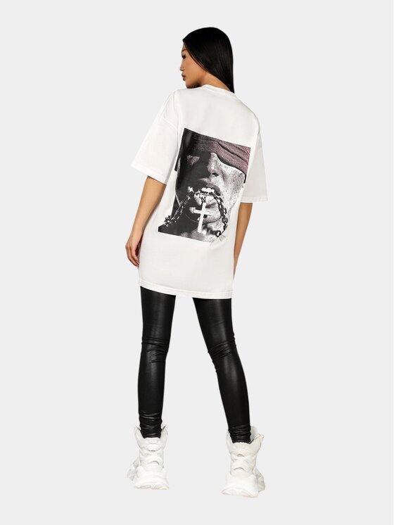 MADE BY SOCIETY MADE BY SOCIETY T-Shirt Tricou STRIKE ELEMENT - T27219 Biały Basic Fit