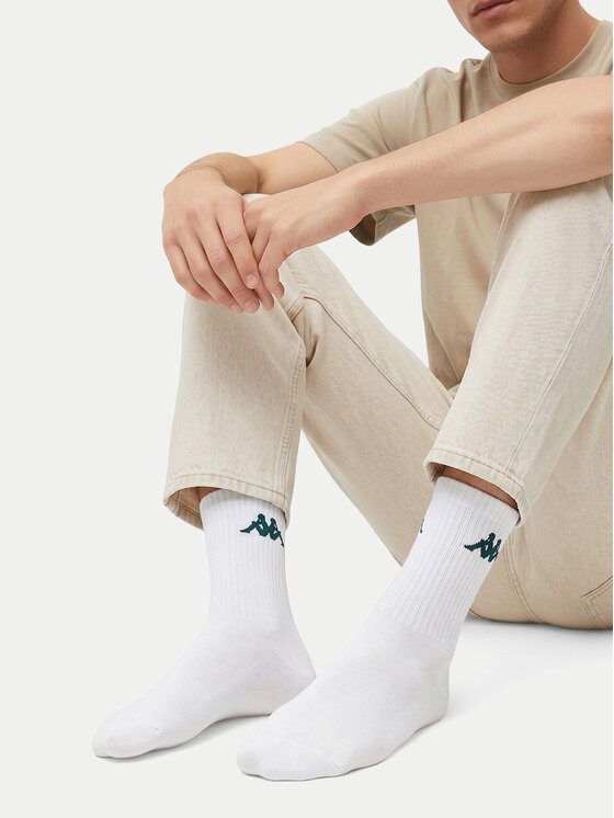 Kappa Kappa Calzini lunghi CEO_KR_SUPERT_SS26(3-PACK) Bianco