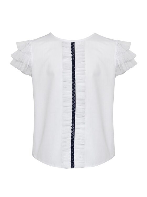 SLY SLY Bluzka 3S-123 Biały Classic Fit