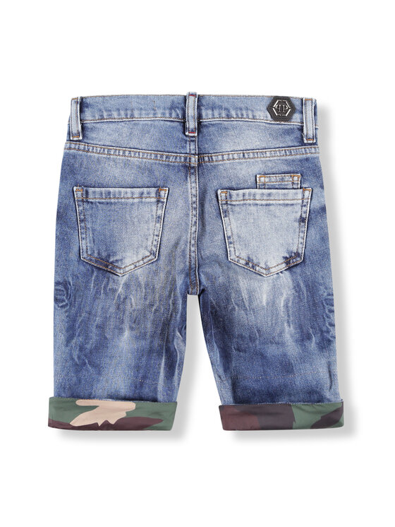 PHILIPP PLEIN PHILIPP PLEIN Szorty jeansowe 30315 Niebieski jasny Basic Fit