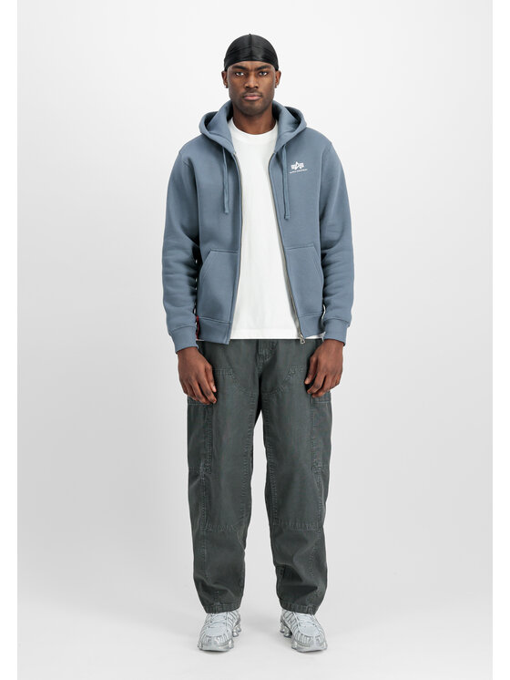 Alpha Industries Alpha Industries Mikina Basic Small Logo Zip Hoodie Modrá Regular Fit