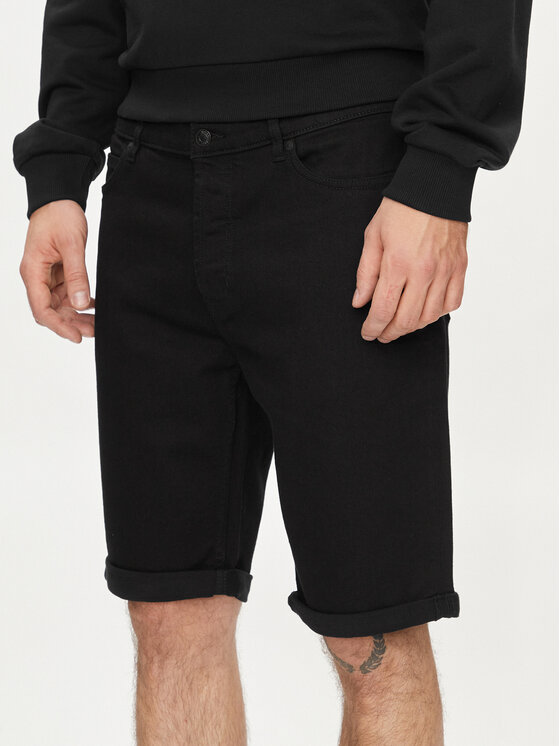 HUGO Hugo Pantaloni scurți de blugi 634/S 50511279 Negru Tapered Fit