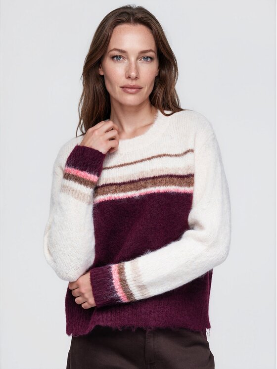 Ombre Ombre Svetr OW-SW-E0075 Béžová Regular Fit