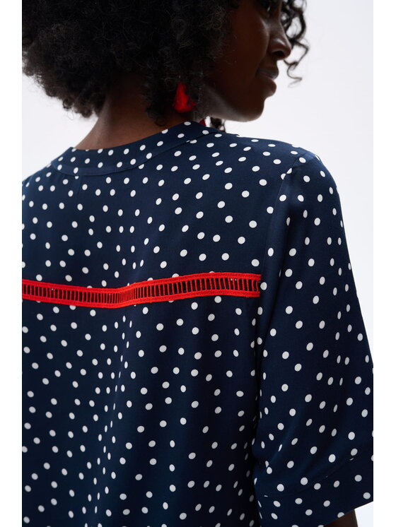 blue shadow blue shadow Bluzka Scoop Granatowy Standard Fit