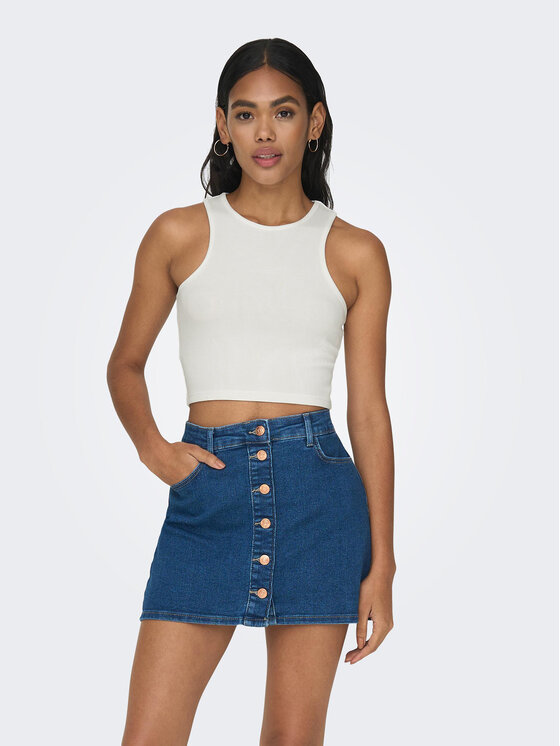 ONLY Topiņš 15289846 Balts Cropped Fit