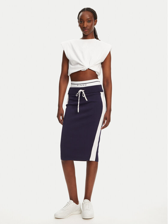 PINKO PINKO Bleistiftrock Marmolada Gonna 104740 A2FQ Dunkelblau Slim Fit