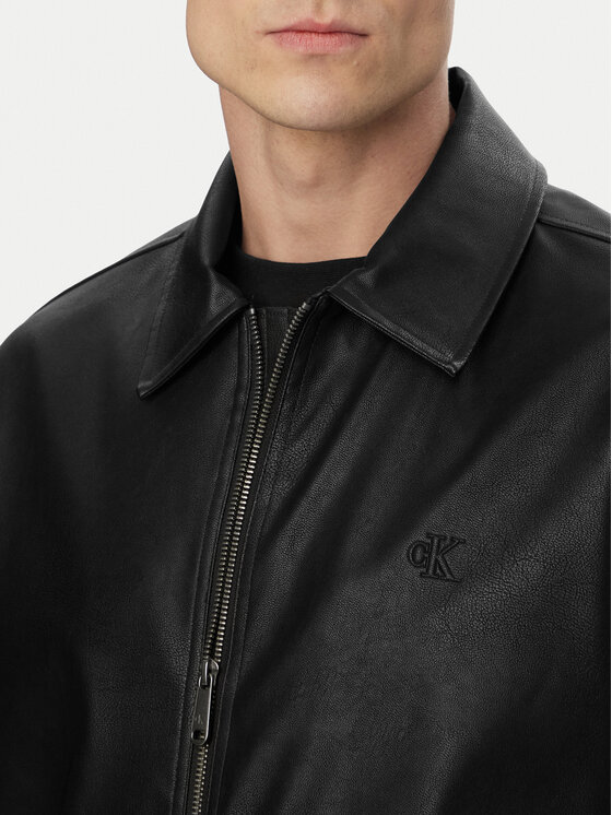 Calvin Klein Jeans Calvin Klein Jeans Dirbtinės odos striukė LV04RF403G Juoda Relaxed Fit