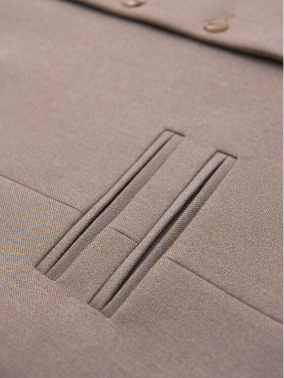 Ombre Ombre Kamizelka V64 Beżowy Slim Fit