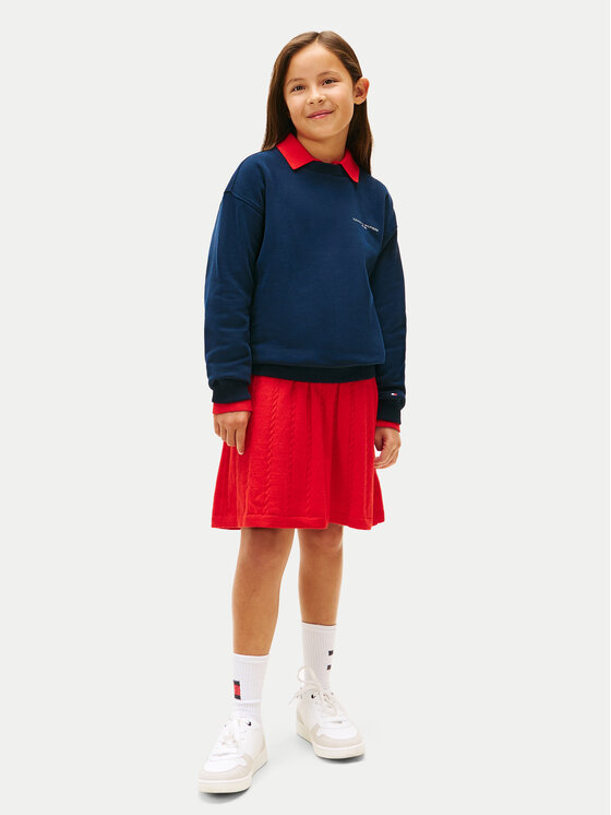 Tommy Hilfiger Tommy Hilfiger Bluză Mini Corp KS0KS00665 M Bleumarin Regular Fit