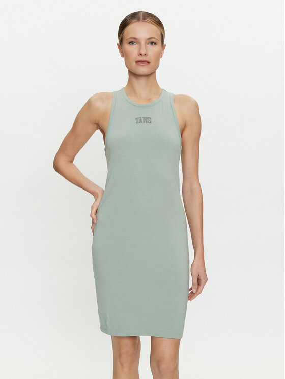 Vans Letné šaty Varsity Tank Dress VN000JGP Zelená Slim Fit