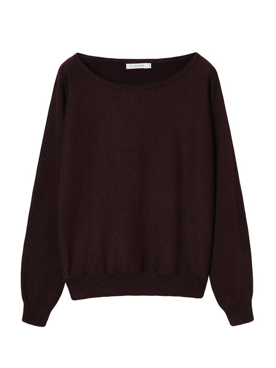 TATUUM TATUUM Sweter FLARIS Bordowy Classic Fit