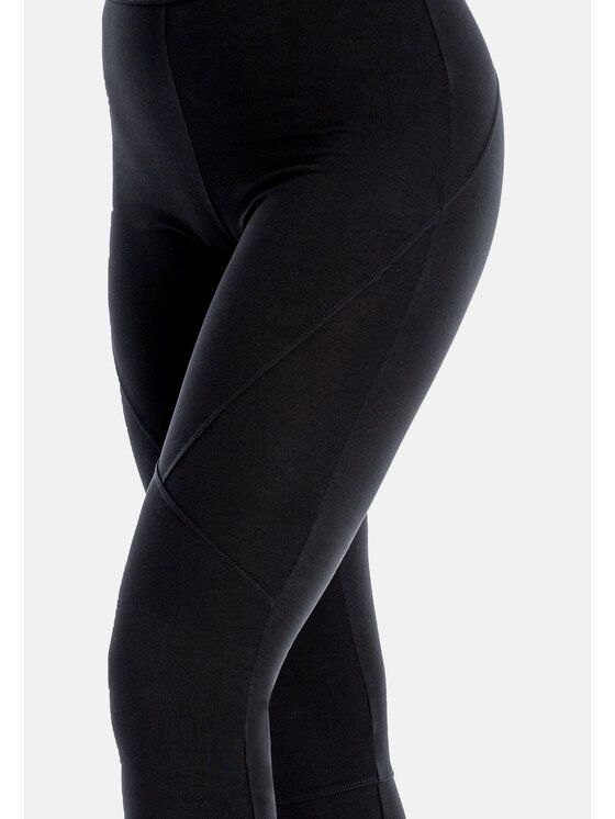 Teyli Teyli Legginsy bawełniane damskie Konni Czarny Regular Fit