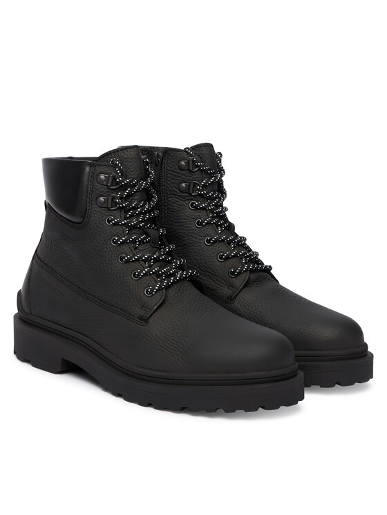 Tommy Jeans Tommy Jeans Schnürschuhe Tjm Lace Up Boot Leather EM0EM01629 Schwarz