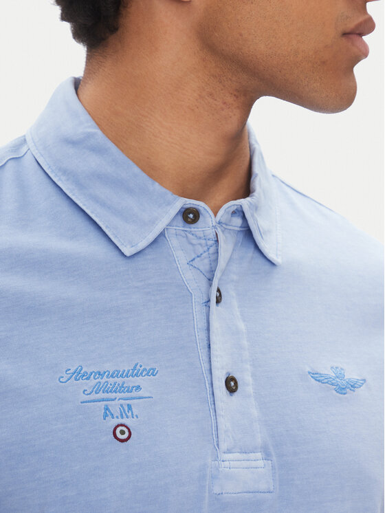 Aeronautica Militare Aeronautica Militare Polo 251PO1852J677 Błękitny Regular Fit