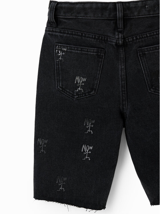 Desigual Desigual Szorty jeansowe 23SBDD01 Czarny Regular Fit