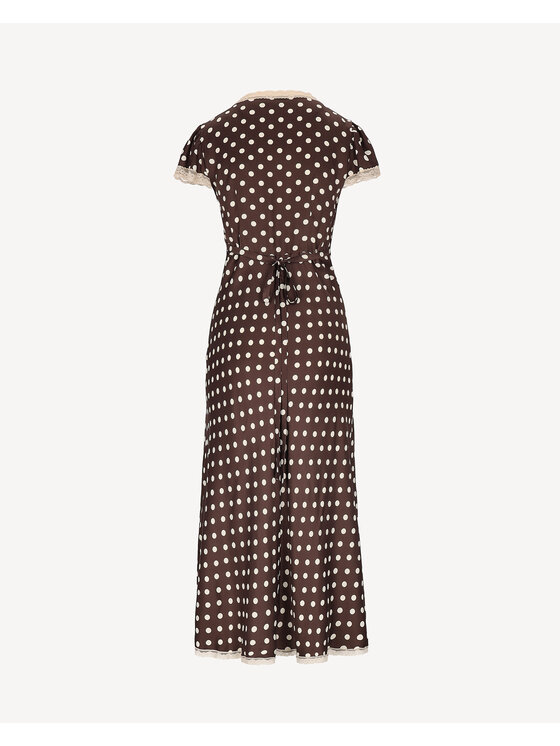 Castellani Castellani Sukienka codzienna Polka Brązowy Regular Fit
