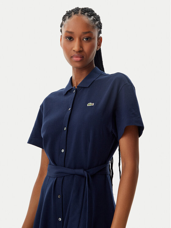 Lacoste Lacoste Φόρεμα πουκάμισο EF9621 Σκούρο μπλε Regular Fit